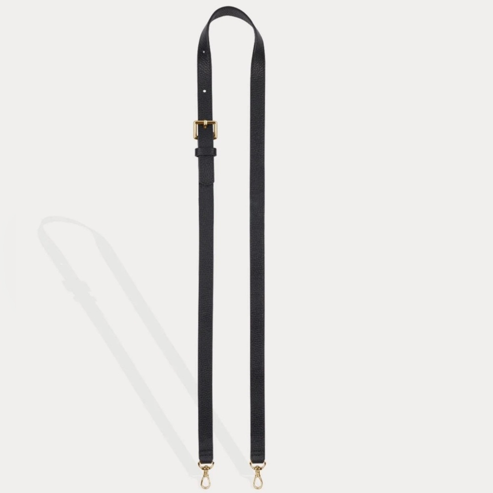 Bandolier Hailey Black Leather Strap with Gold Buckle